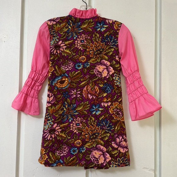 1960’s Vintage Floral Tapestry Mini Dress - Picture 4 of 7